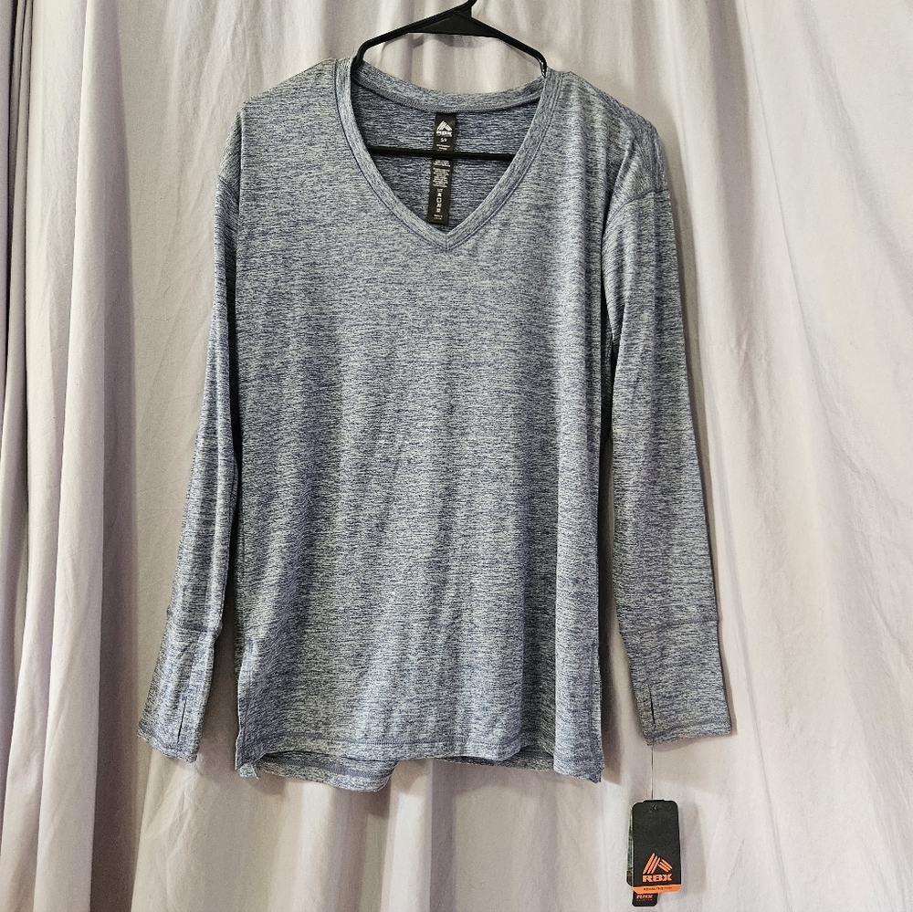 RBX Women's Long Sleeve V-Neck Active /Work-Out Top NWT (S)